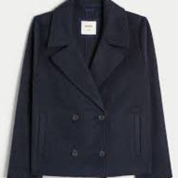 BNWT Hollister wool blend peacoat, black, Small - Picture 1 of 5
